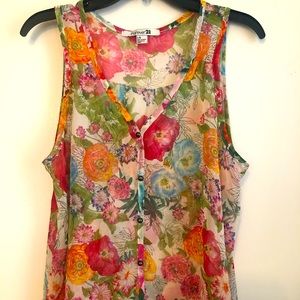 Gently Used Floral Forever 21 Summer Top